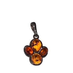Adorable Puppy Paw Baltic Amber & Sterling Pendant Charm for Dog Lovers